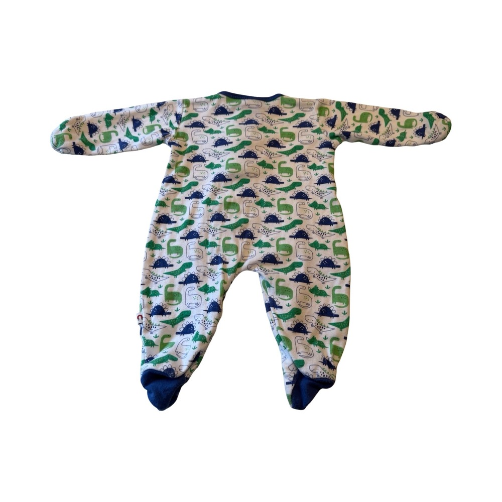 Magnetic Me E=mc2 Baby Boy Dinosaur Magnetic Footed Sleeper Cotton 3M White Blue - Picture 4 of 4